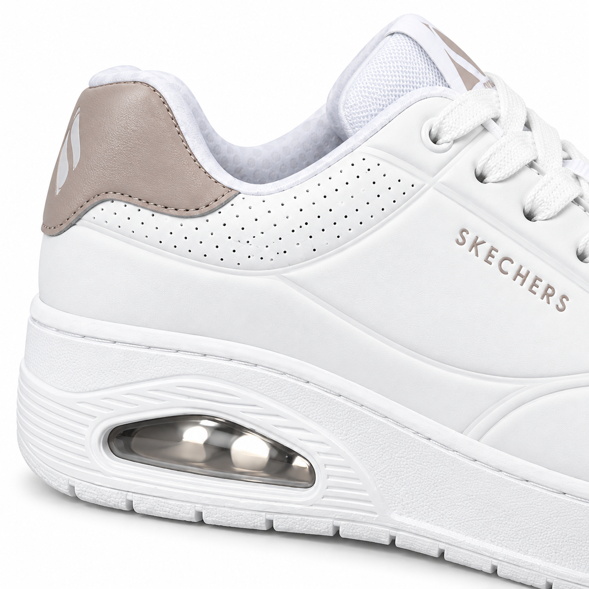 Tenis Skechers Mujer 177705 Uno Court Skech-air Blancos