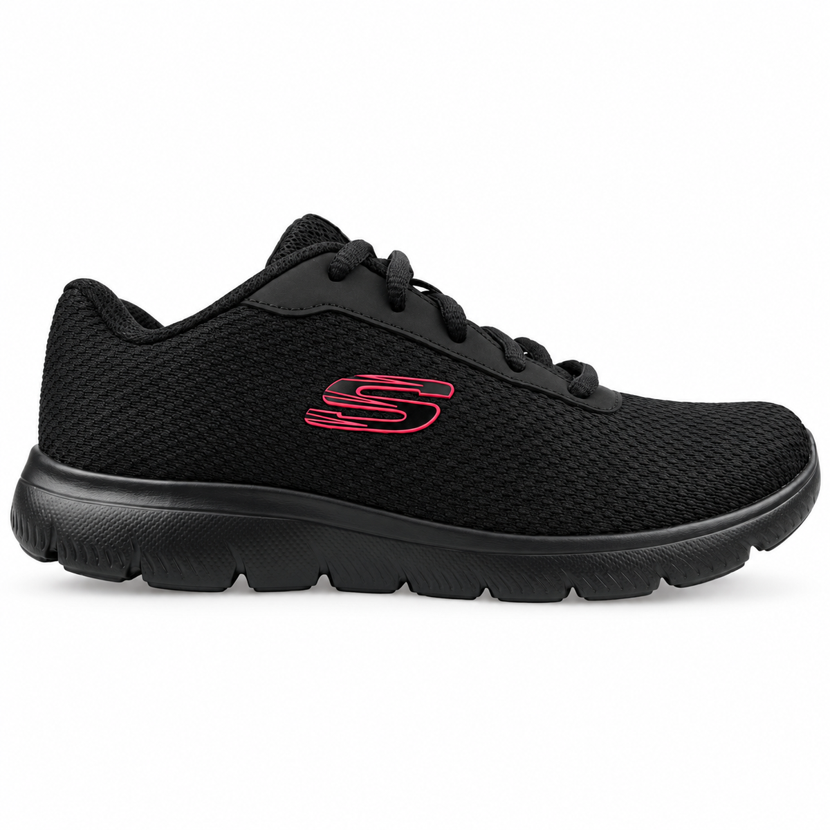 Tenis Skechers Mujer 21009mx Bkpk Memory Foam Negro Rosa