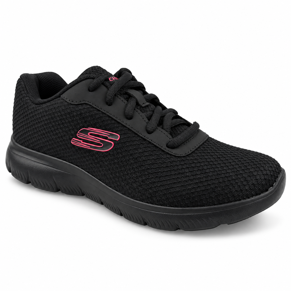 Tenis Skechers Mujer 21009mx Bkpk Memory Foam Negro Rosa