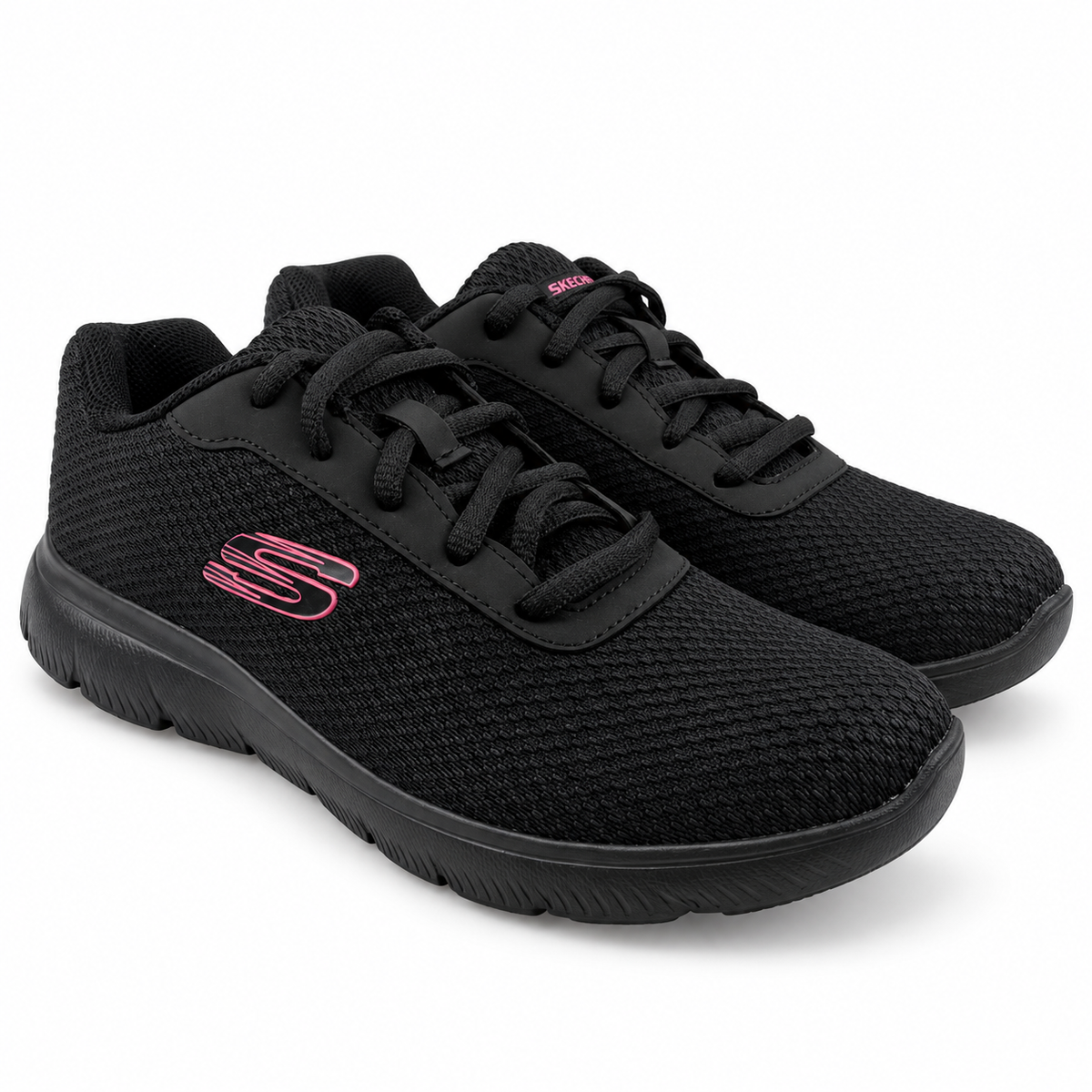 Tenis Skechers Mujer 21009mx Bkpk Memory Foam Negro Rosa