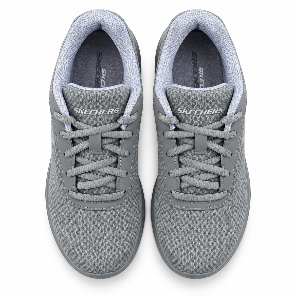 Tenis Skechers Mujer 21009mx Gybl Memory Foam Gris Azul