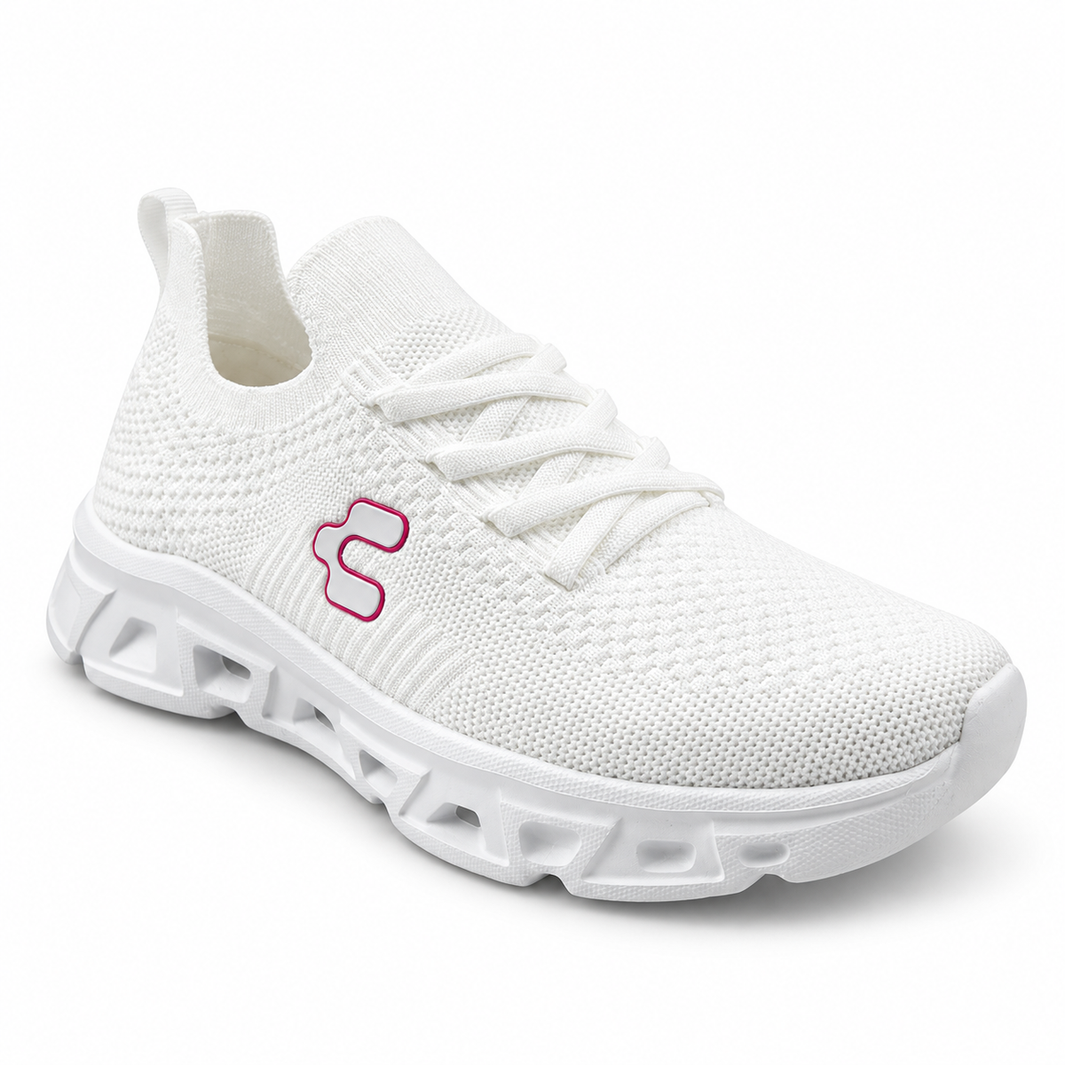 Tenis Charly Mujer 1043406 Slip On Running Gym Blanco Rosa
