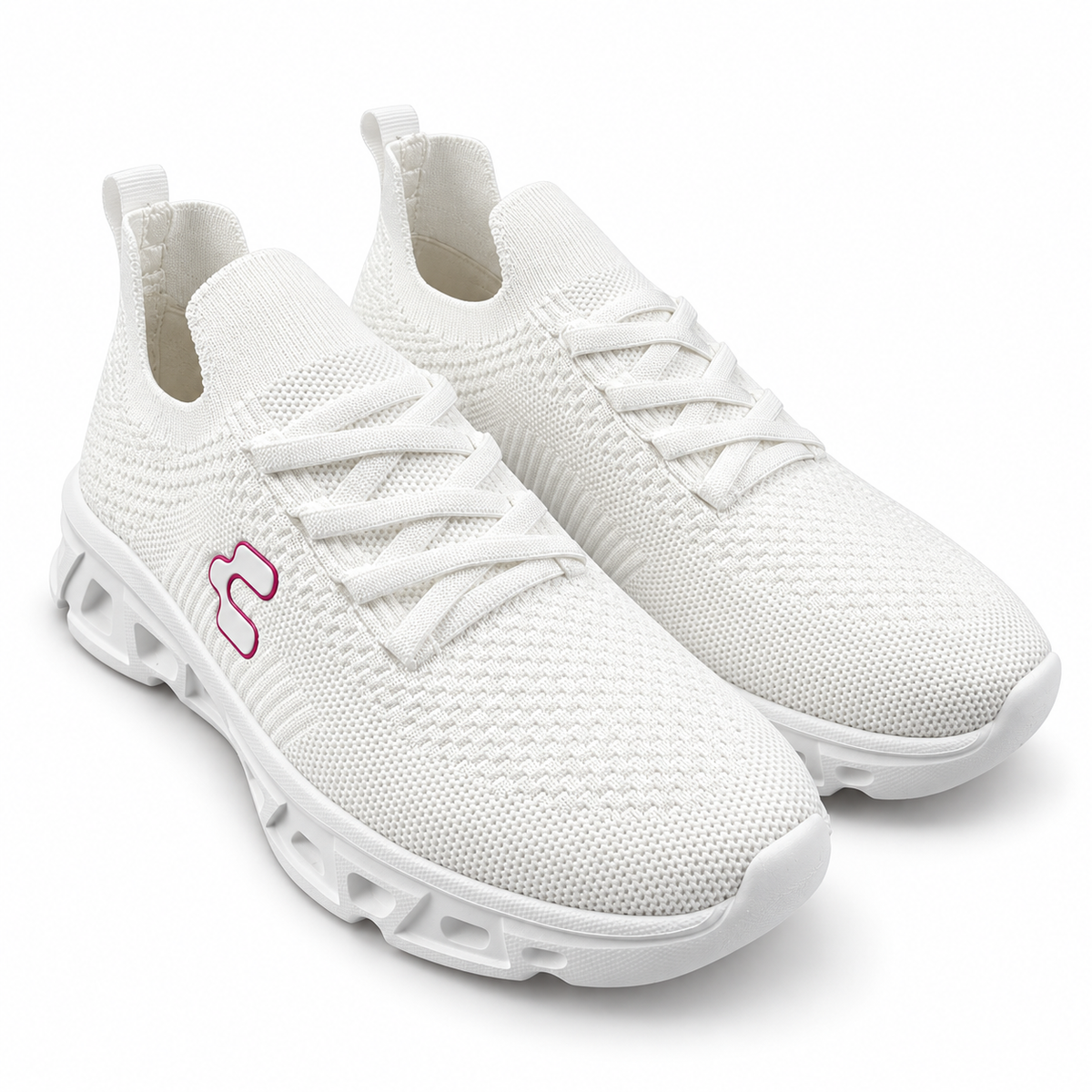 Tenis Charly Mujer 1043406 Slip On Running Gym Blanco Rosa