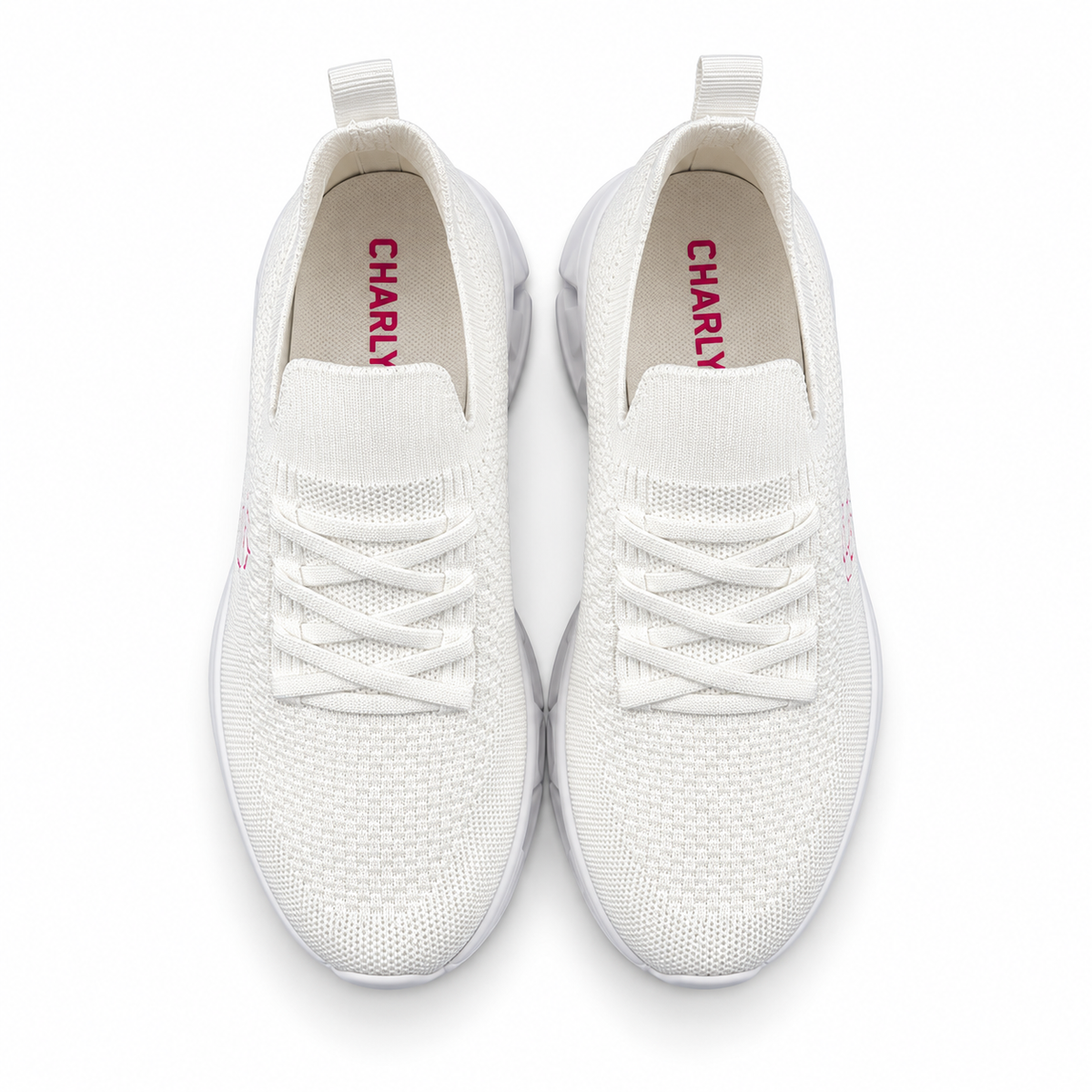 Tenis Charly Mujer 1043406 Slip On Running Gym Blanco Rosa