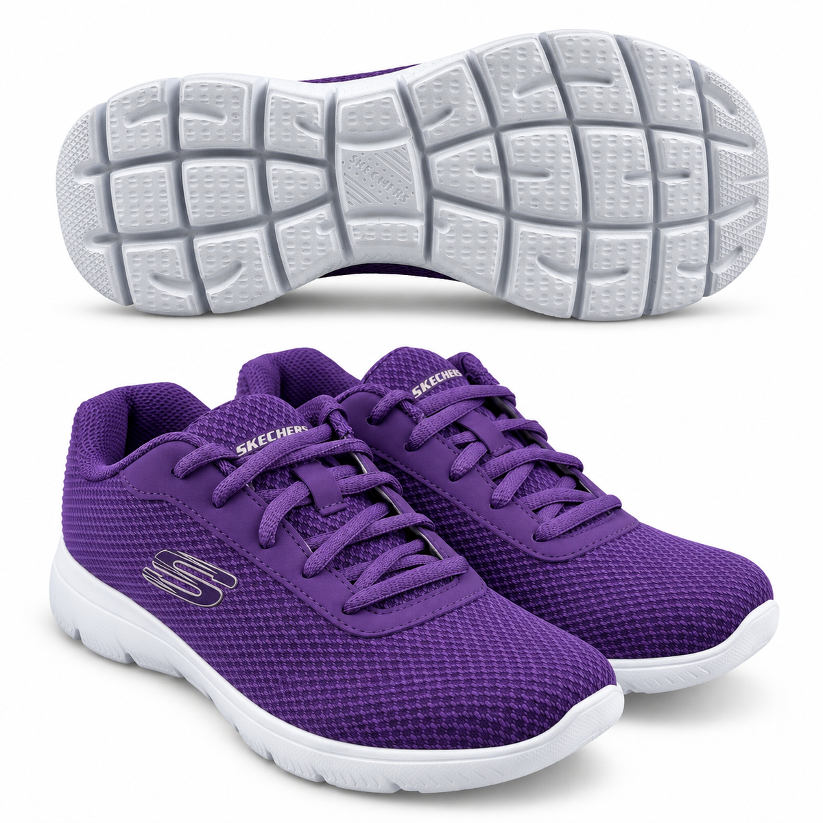 Tenis Skechers Mujer 21009mx Dkpr Memory Foam Morado Obscuro