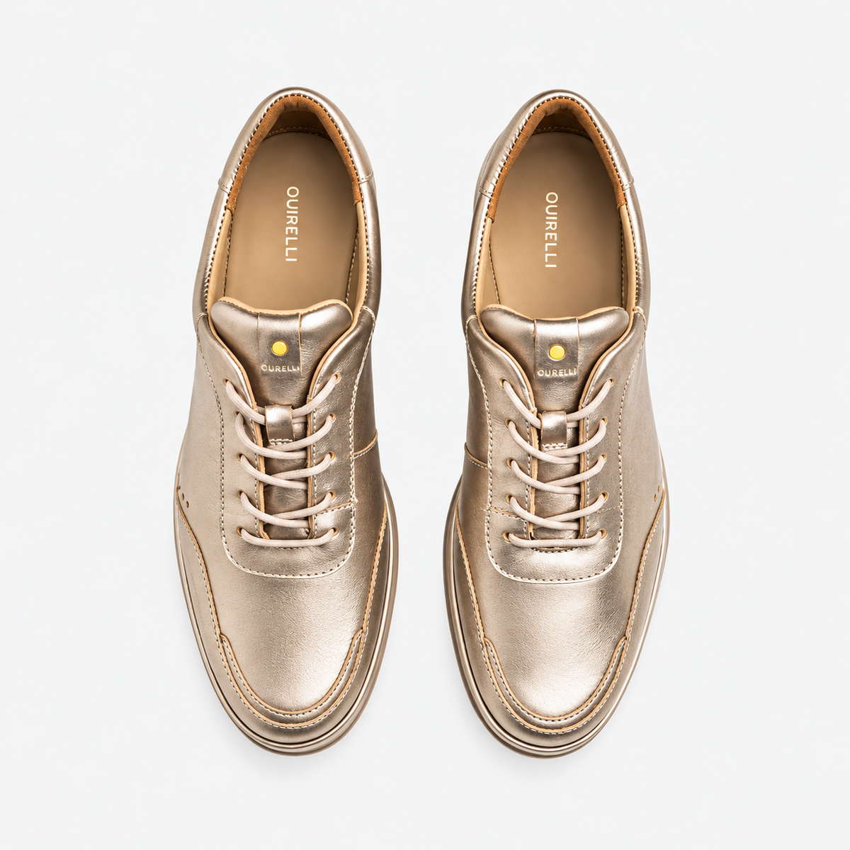 Tenis Quirelli Casuales Mujer 303301 Piel Cómodos Oro