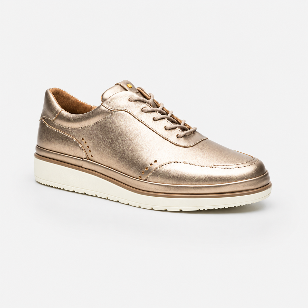 Tenis Quirelli Casuales Mujer 303301 Piel Cómodos Oro