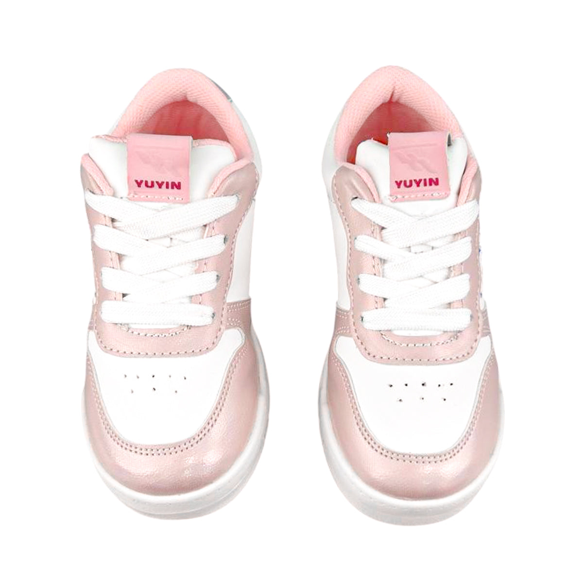 Tenis Yuyin Niña 26564 Con Luces Rosa Metálico 15-17.5