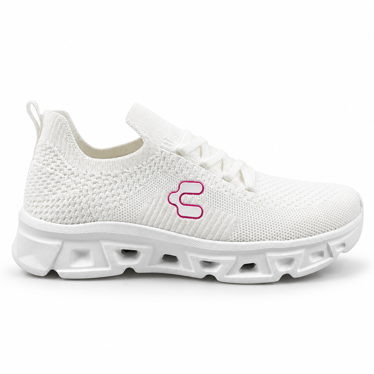 Tenis Charly Mujer 1043406 Slip On Running Gym Blanco Rosa