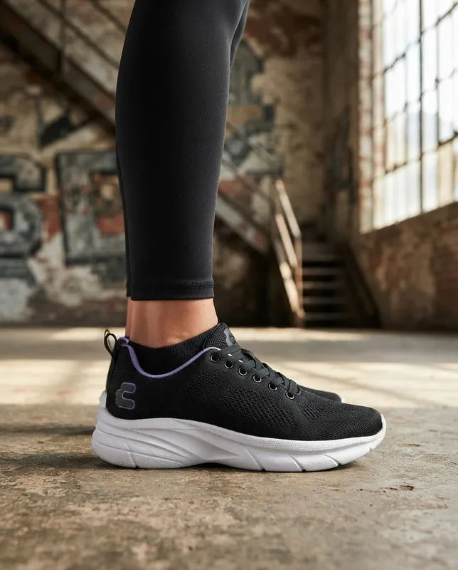 Tenis Charly 1043409 Mujer Deportivos Gym Negro Lila