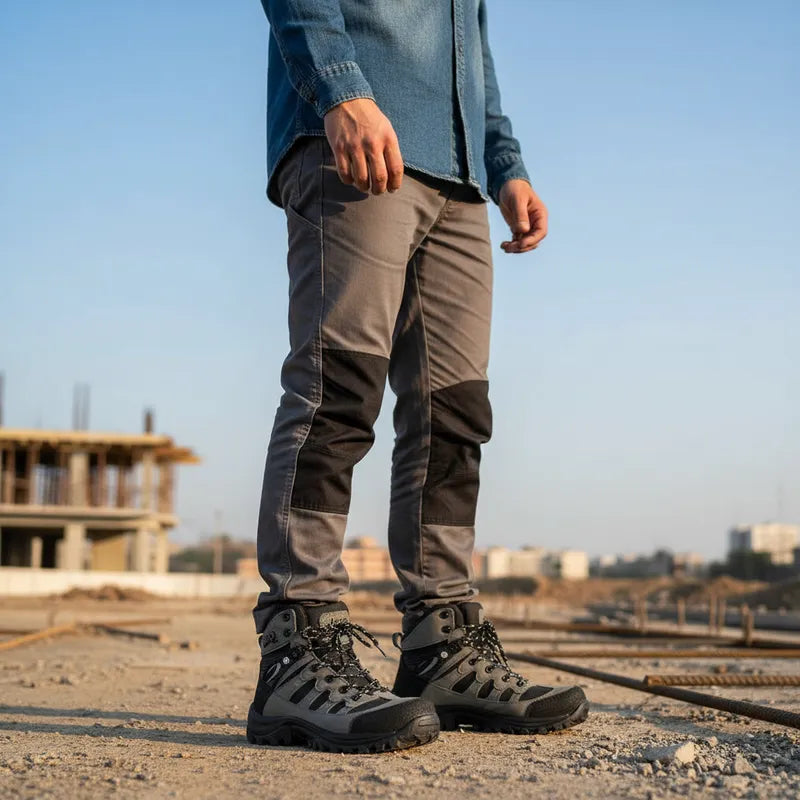 Botas Industriales Hombre Jeep Je51200 Piel Casquillo Gris