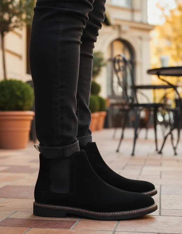 Botín Chelsea Hombre Triples Enzo 35800 Piel Gamuza Negro