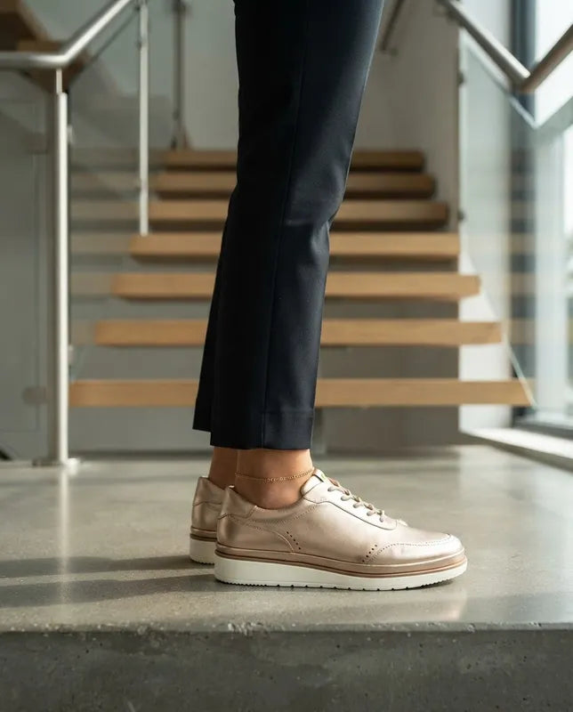 Tenis Quirelli Casuales Mujer 303301 Piel Cómodos Oro