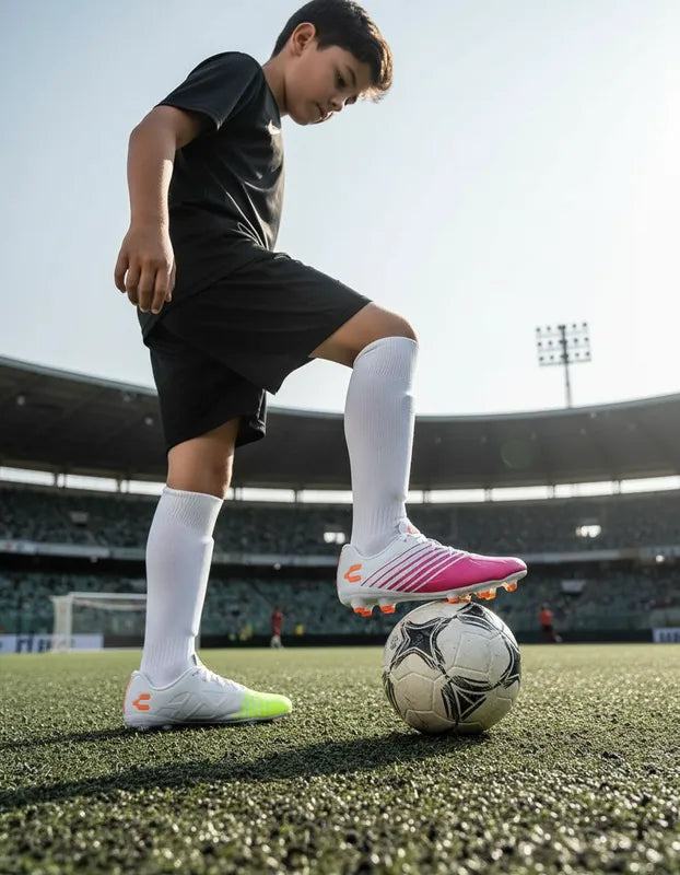 Tacos Fútbol Niño Charly 1098914 Blanco Fiusha Limón 15-21