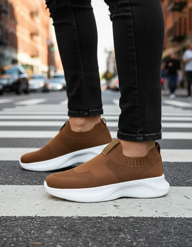 Tenis Charly Hombre 1086405 Slip On Cómodos Ligeros Camel
