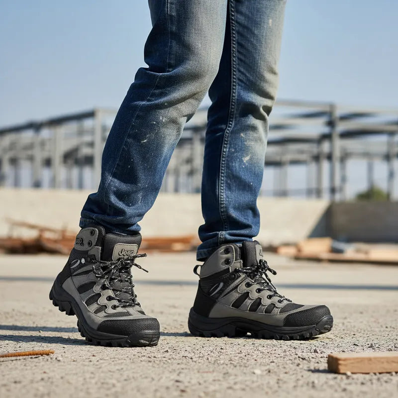 Botas Industriales Hombre Jeep Je51200 Piel Casquillo Gris