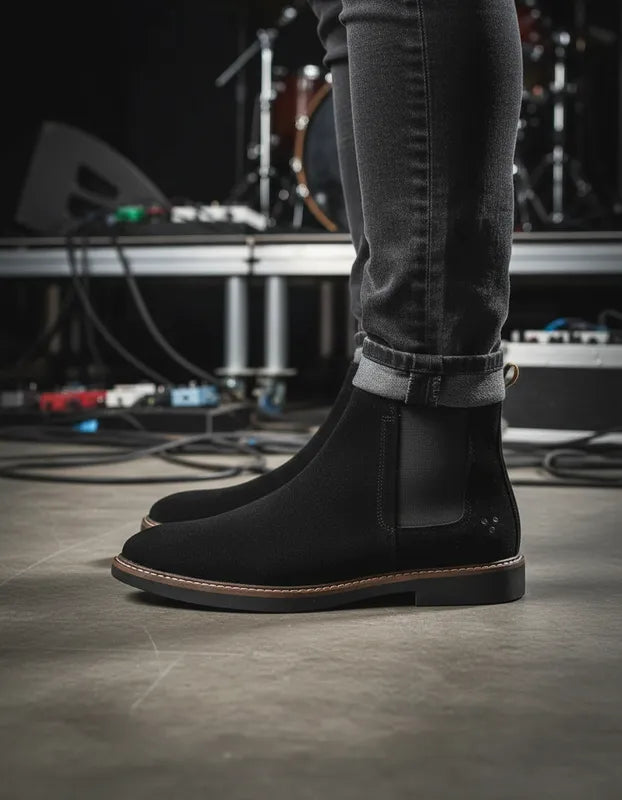 Botín Chelsea Hombre Triples Enzo 35800 Piel Gamuza Negro
