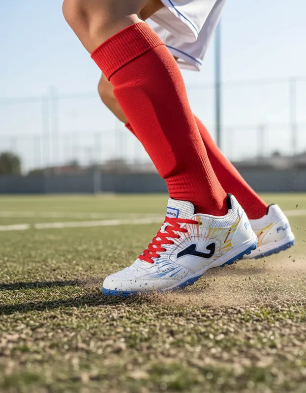 Tenis Fútbol Rápido Hombre Joma Topw2476tf Turf Piel Blancos