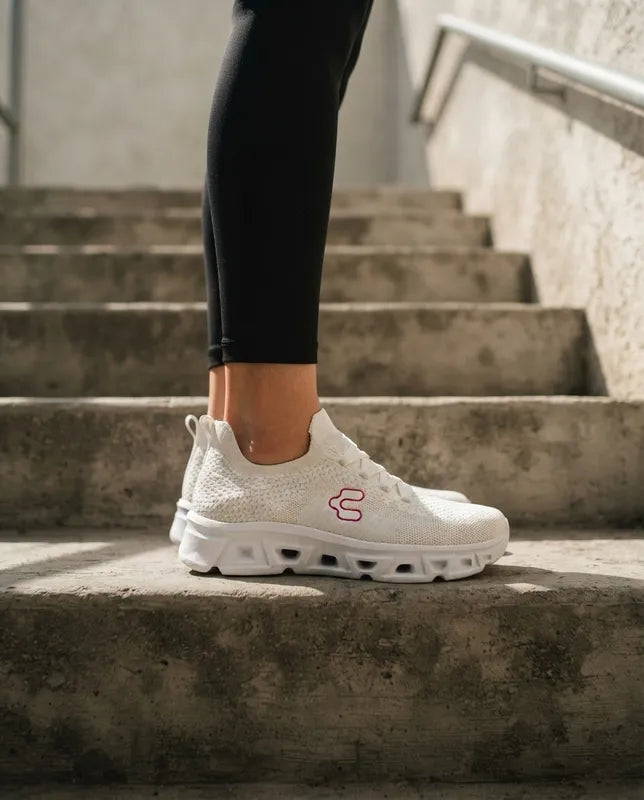 Tenis Charly Mujer 1043406 Slip On Running Gym Blanco Rosa