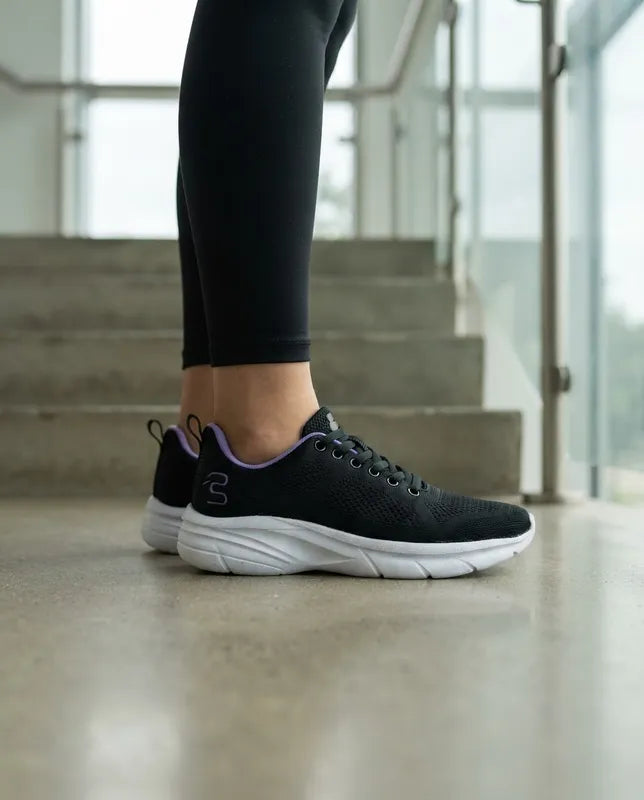 Tenis Charly 1043409 Mujer Deportivos Gym Negro Lila