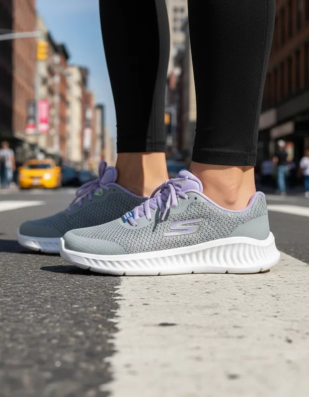 Tenis Skechers Mujer 125641x Go Walk Now Gris Lavanda