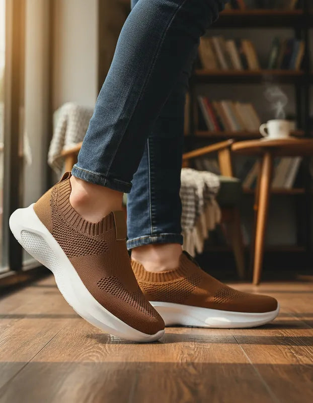Tenis Charly Hombre 1086405 Slip On Cómodos Ligeros Camel