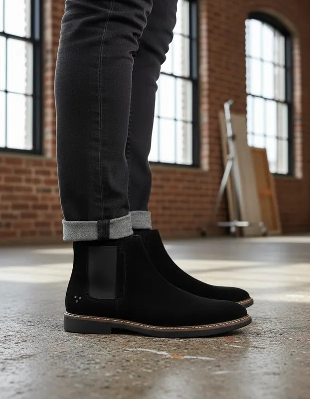 Botín Chelsea Hombre Triples Enzo 35800 Piel Gamuza Negro