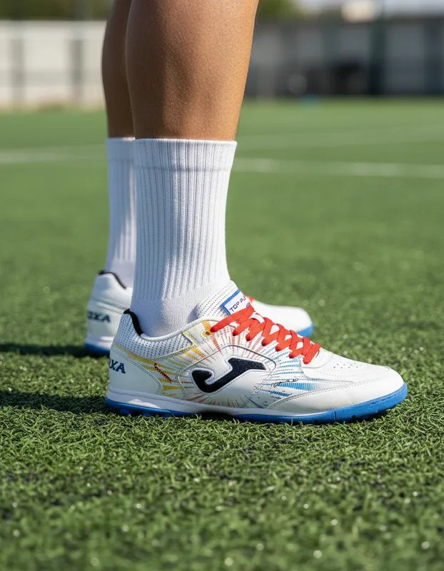Tenis Fútbol Rápido Hombre Joma Topw2476tf Turf Piel Blancos