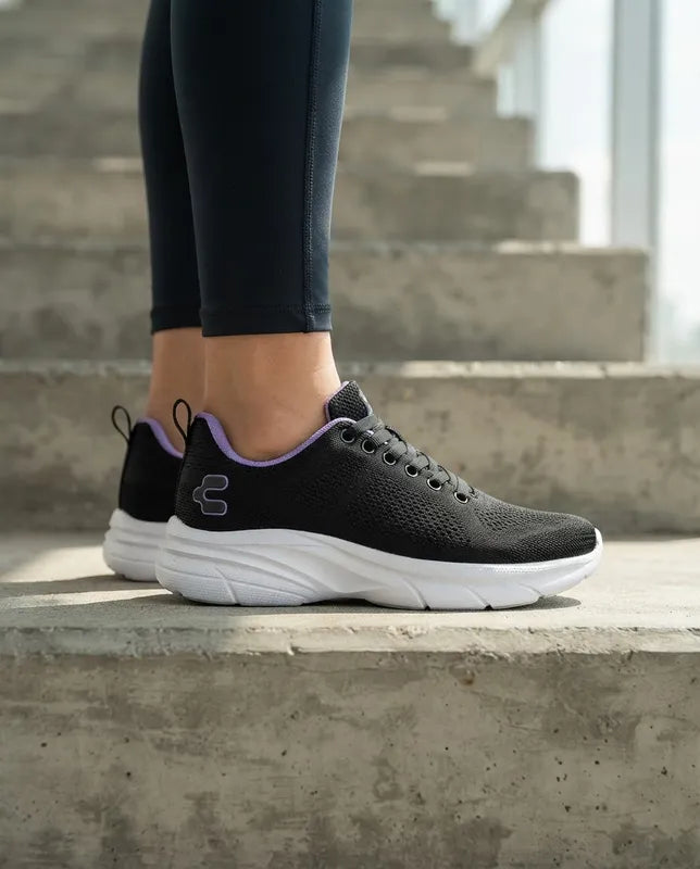 Tenis Charly 1043409 Mujer Deportivos Gym Negro Lila