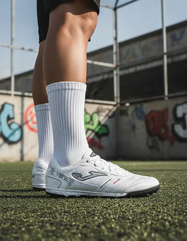 Tenis Fútbol Rápido Hombre Joma Munw2402tf Turf Piel Blancos