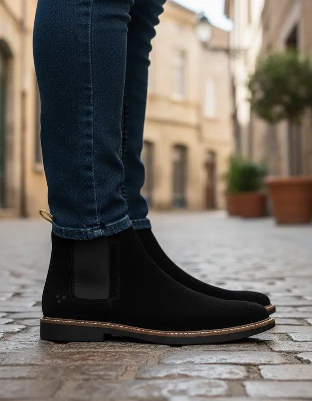 Botín Chelsea Hombre Triples Enzo 35800 Piel Gamuza Negro