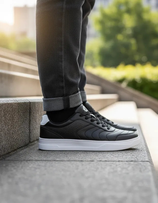 Tenis Charly Hombre 1086322 Casuales Piel Negro Originales