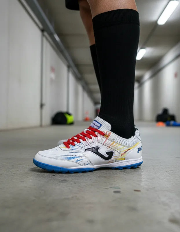 Tenis Fútbol Rápido Hombre Joma Topw2476tf Turf Piel Blancos