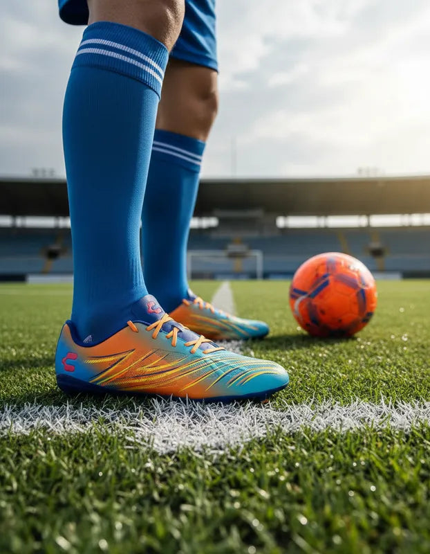 Tacos Fútbol Junior Charly 1086955 Fg Naranja Azul 22-24.5