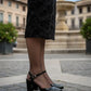 Zapatillas Vestir Mujer Omar Alex 970 Tacón Charol Negro