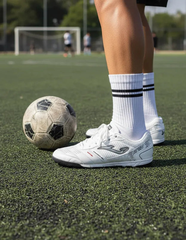 Tenis Fútbol Rápido Hombre Joma Munw2402tf Turf Piel Blancos