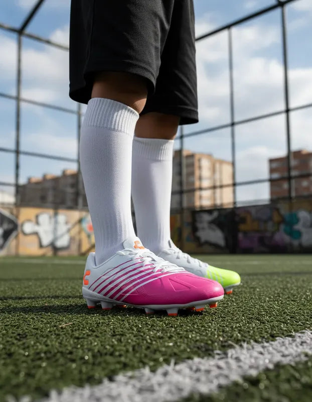 Tacos Fútbol Niño Charly 1098914 Blanco Fiusha Limón 15-21