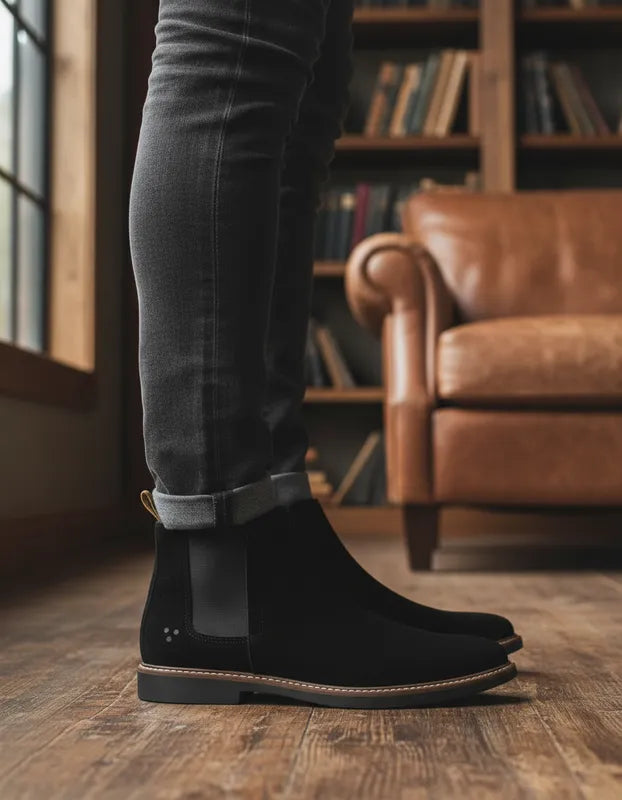 Botín Chelsea Hombre Triples Enzo 35800 Piel Gamuza Negro