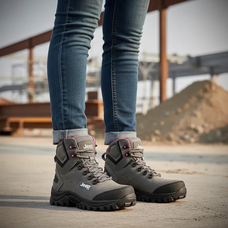 Botas Trabajo Mujer Jeep Je51301 Piel Casco Oxford Fiusha