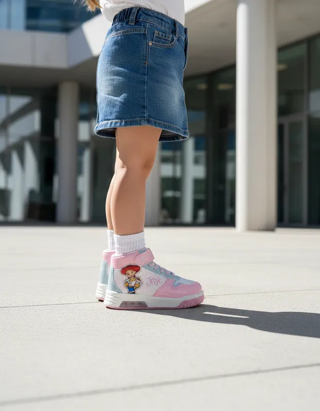 Tenis Niña Toy Story 3042 Jessie Blanco Rosa Original 14-19