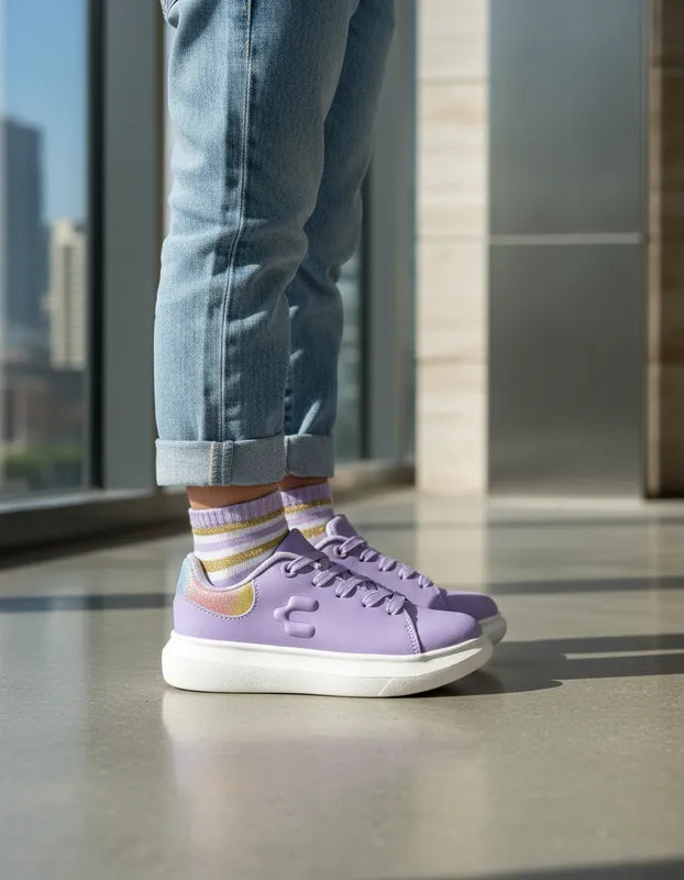 Tenis Charly Niña 1098390 Kids Casual Ligeros Lila 18-21.5