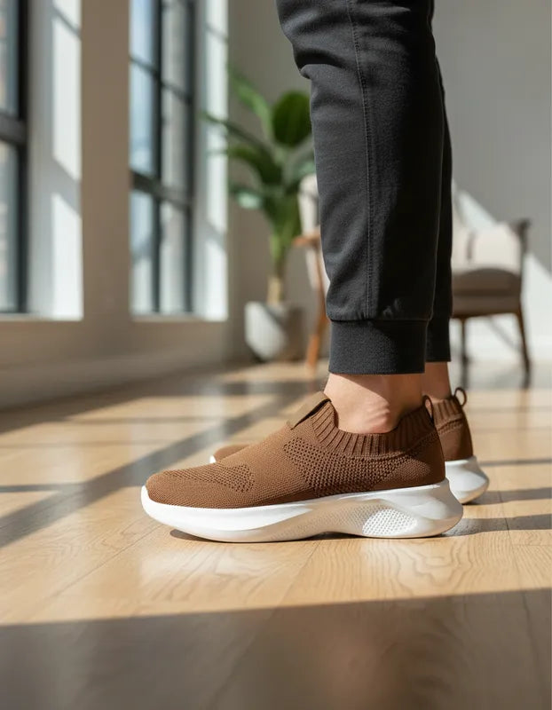 Tenis Charly Hombre 1086405 Slip On Cómodos Ligeros Camel