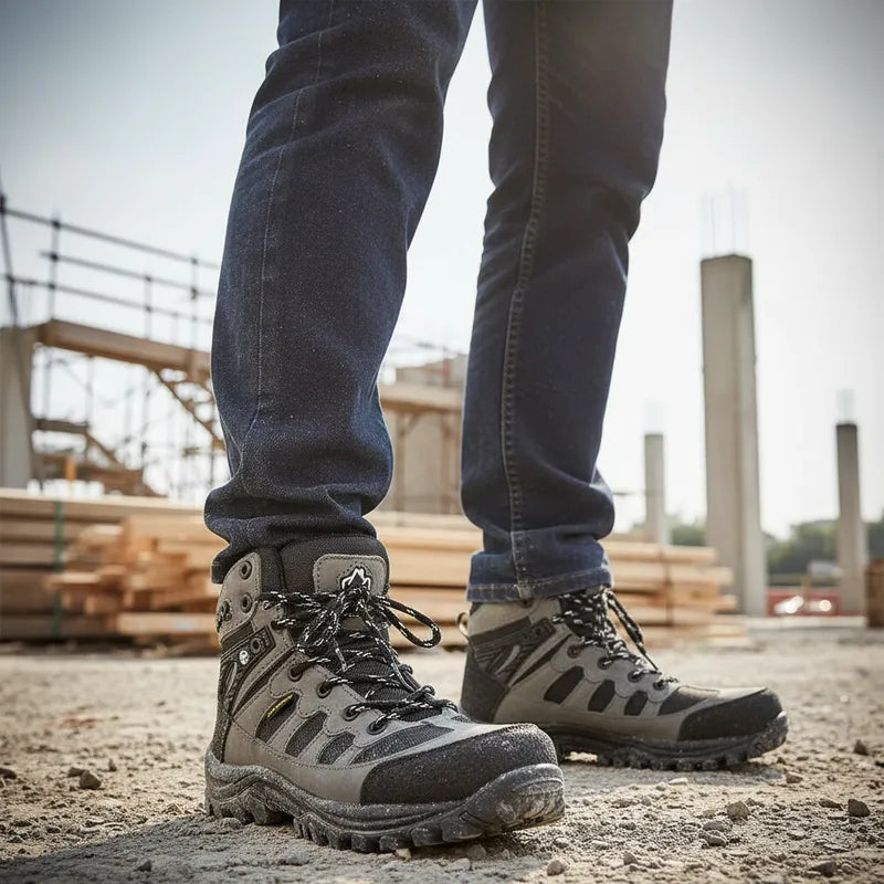 Botas Industriales Hombre Jeep Je51200 Piel Casquillo Gris