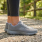 Tenis Skechers Mujer 21009mx Gybl Memory Foam Gris Azul