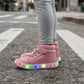 Tenis Bubble Gummers Niña Carla I Luces Rosa Blanco 14-17