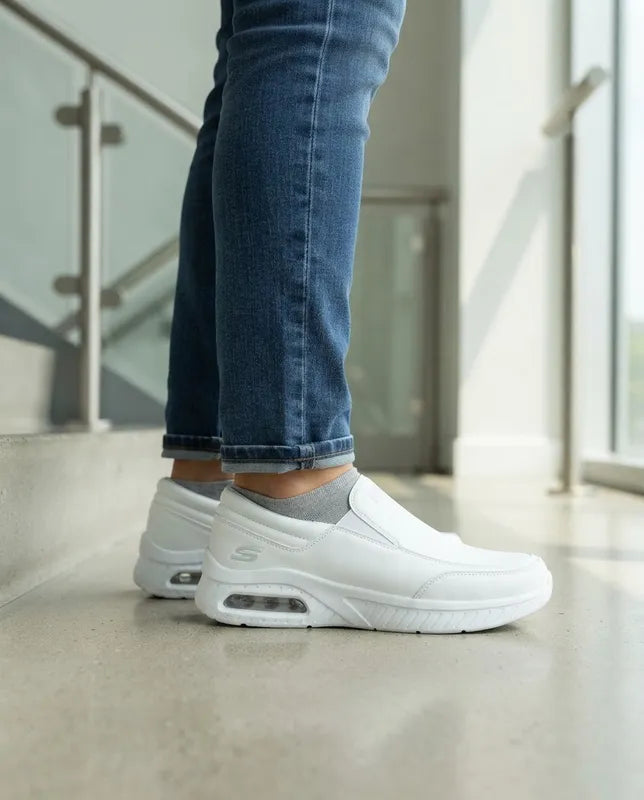 Tenis Skechers Mujer 21015mx Wht Slip On Skech-air Blancos