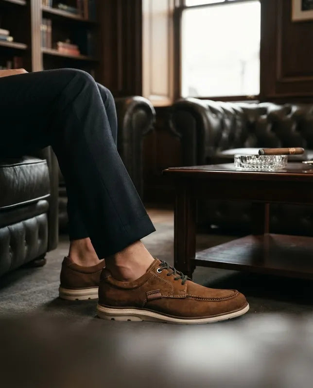 Zapatos Derby Merano 46171 Hombre Piel Nobuck Miel