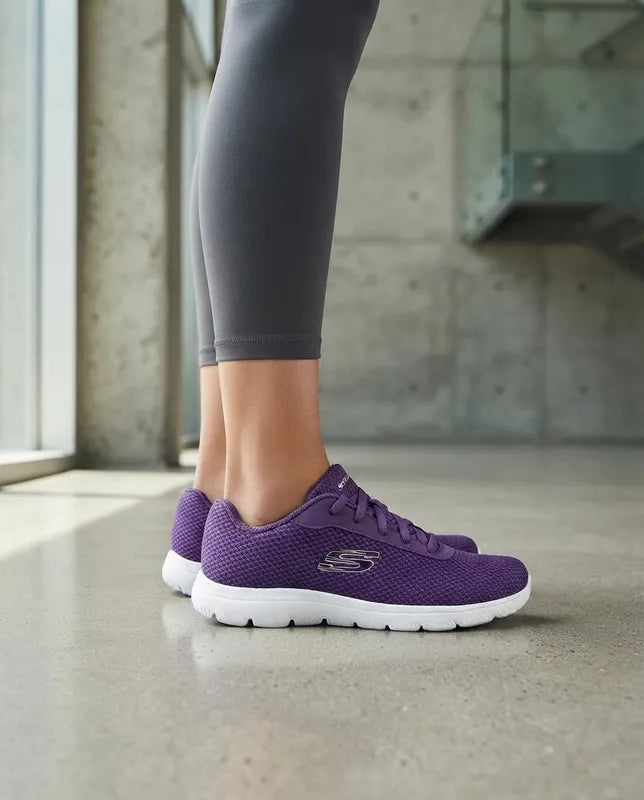 Tenis Skechers Mujer 21009mx Dkpr Memory Foam Morado Obscuro