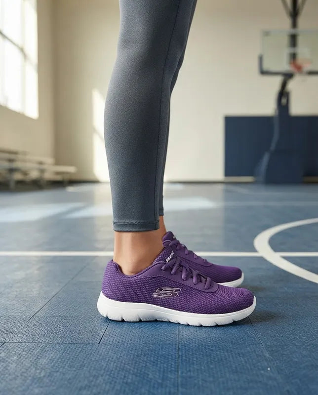Tenis Skechers Mujer 21009mx Dkpr Memory Foam Morado Obscuro