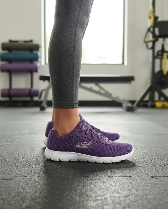 Tenis Skechers Mujer 21009mx Dkpr Memory Foam Morado Obscuro